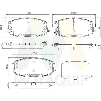 Brzdová destička Sada brzdových destiček, vždy 4 kusy v sadě MOTAQUIP LVXL2039