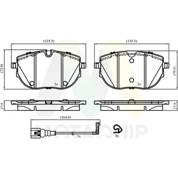 Brzdová destička Sada brzdových destiček, vždy 4 kusy v sadě MOTAQUIP LVXL2076