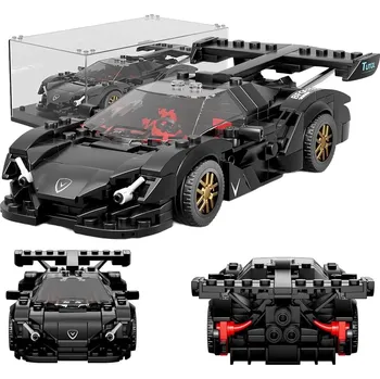 ostatní stavebnice ZÁVODNÍ MODEL Z KOSTEK KE STAVĚNÍ S VLASTNÍM VÝSTAVNÍM BOXEM