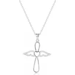 JK Silver Řetízek s přívěskem Anděl s bílými zirkony - Stříbro 925
