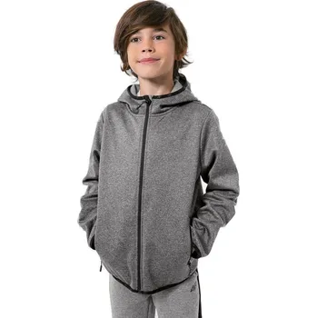 Pánská softshellová bunda Chlapecká turistická softshellová bunda 4F JUNIOR-BOYS SOFTSHELL JSFM001-24M-MIDDLE GREY MELANGE Šedá 164