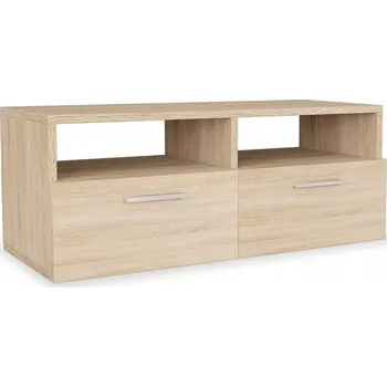 Televizní stolek TV stolek dubový 95 x 35 x 36 cm, 2 police a 2 přihrádky