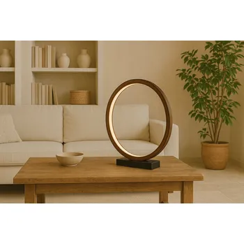 Stojací lampa STOJACÍ LAMPA RAVELLA S ČERNÁ IMITACE DŘEVA A MRAMORU