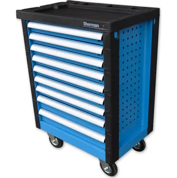 Dílenský vozík Sherman 6/9 modrý s 9 zásuvkami