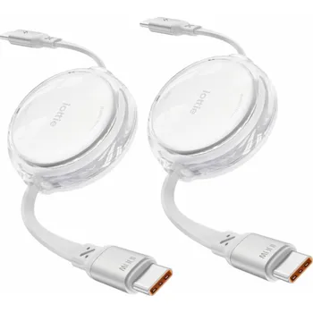 iOttie kábel 100W Retractable USB-C Cable 2 Pack - White
