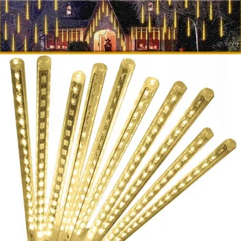 Vánoční dekorace VÁNOČNÍ OSVĚTLENÍ NA STROMEČEK ZÁVĚS Rampouchy LED Meteory 30 cm GIRLANDA BÍLÁ STUDENÁ