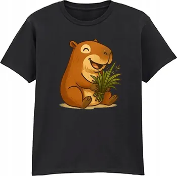 Chlapecké tričko Dětské Bavlna černé tričko Kapybara pro 3/4 roky