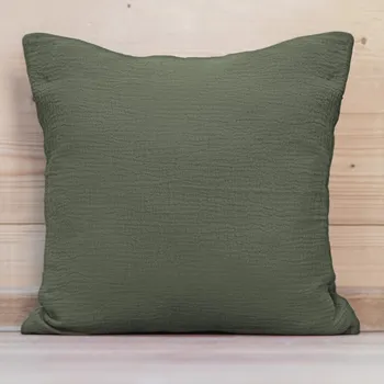 Povlak na polštářek Mušelínový povlak na polštář MSN-076 Zelená khaki 50 x 50 cm