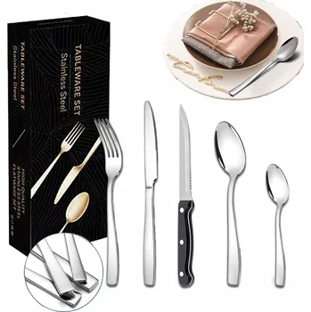 Příbor SADA PŘÍBORŮ JÍDELNÍ PRO 6 OSOB LESKLÁ 36 KS KRABIČKA