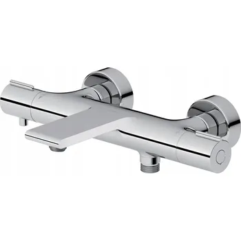 Vodovodní baterie Dvouuchytová nástěnná vanová a sprchová baterie Cersanit Virgo, stříbrná