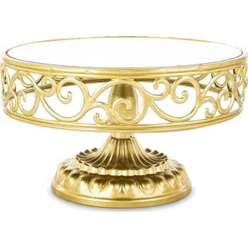 Podnos zlatá kovová skleněná glamour podnos dekorace palácová