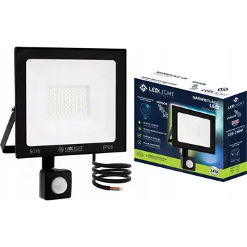 HALOGEN LED 50W REFLEKTOR s pohybovým senzorem PIR SLIM IP66 PRACOVNÍ studený bílý