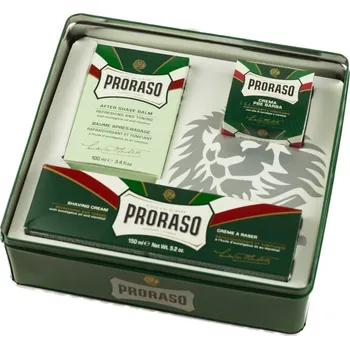 Kosmetika Proraso Green Eukalyptus krém před holením 100 ml + krém na holení 150 ml + voda po holení 100 ml