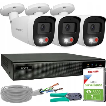 Bezpečnostní kamera Monitorovací sada 3 IP kamery 4K 8MP POE IR Mikrofon Detekce HDD 2TB