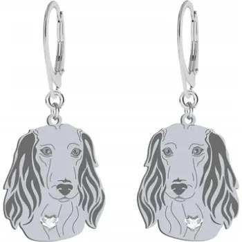 Náušnice Stříbrné Náušnice Jezevčík Dlouhosrstý 925 Dárek Šperky Žena DEDIKACE