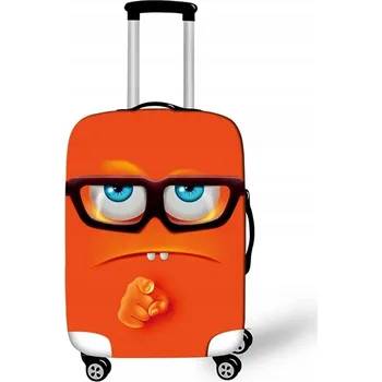 Elastický obal na kufr Crazy Face 03 - tmavě oranžový