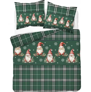 Povlečení Povlečení povlečení VÁNOČNÍ SKŘÍTCI TRPASLÍCI MIKULÁŠOVÉ SNĚHOVÉ VLOČKY 220x200