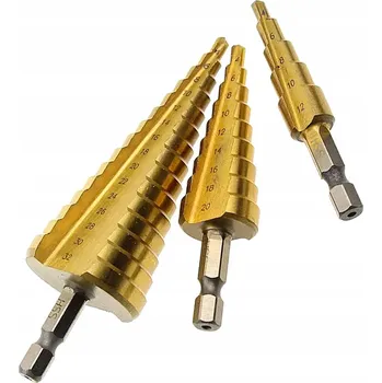 Vrták AMiO stupňovité vrtáky do kovu, sada 3 ks