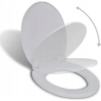 Obraz Klozetové prkénko s tichým zavíráním, polypropylen, bílé, 46x35 cm, oválné