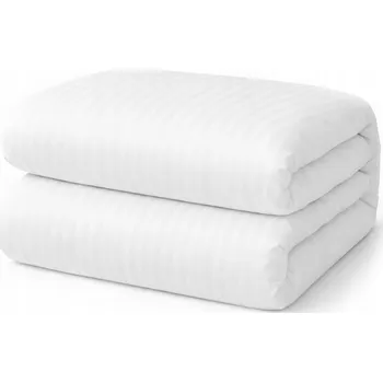 Povlečení Povlak na přikrývku 220x200 bílý POLSKÁ BAVLNA povlečení pásy 1 cm hotelové