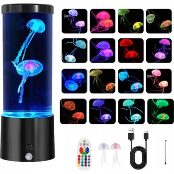 Lampička LAMPA MEDÚZA LED LAVOVÁ LAMPičKA NOČNÍ 17 BAREV S DÁLKOVÝM OVLADAČEM AKVARIJNÍ LAMPY