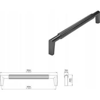 Nábytkové kování Nábytková úchytka SIRO 2593-168ZN16 , antracit lesklá