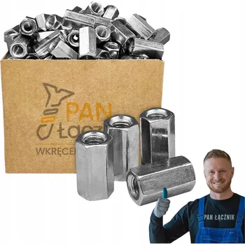 Matice Matice M8 Dlouhá 24mm Šestihranná Pozink DIN6334 Česká výroba Pan Łącznik 55 ks