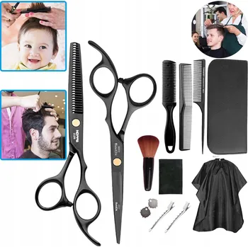 Kadeřnické nůžky Kadeřnické a holičské potřeby nůžky prostřihávací pláštěnka sada V POUZDRU