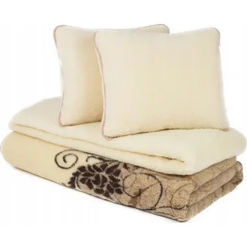 přikrývka Vlněný komplet merino - (přikrývka 155x200, 2 polštáře 50x60, podklad 155x2