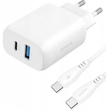 Síťová nabíječka 230V 30W s USB-C a USB + Kabel 1m 60W USB-C