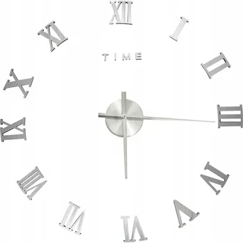 Hodiny Velké 3D nástěnné hodiny stříbrné, průměr 100 cm