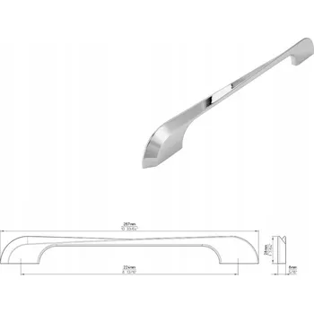 Nábytkové kování Nábytková úchytka SIRO 2211-266ZN1 chrom lesklý