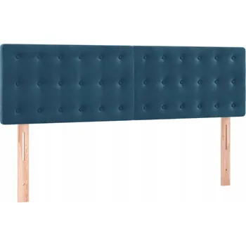 Čelo postele sametové tmavě modré 144 x 5 x 78/88 cm