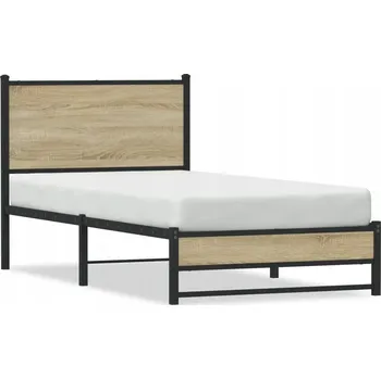 Postel Kovový rám postele dub sonoma 196x80x91,5 cm