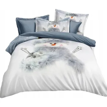 Povlečení VÁNOČNÍ SADA POVLEČENÍ 200X220 ZIMNÍ BAVLNĚNÝ SATÉN