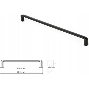 Nábytkové kování Nábytková úchytka VIEFE 0241 ROMA 320mm černá matná