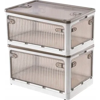 Úložný box CREAHAUS Skládací boxy 28L s víkem a kolečky, organizér