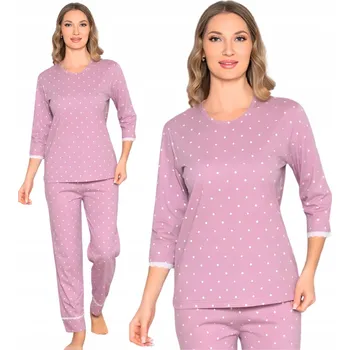 Dámské pyžamo DÁMSKÉ BAVLNĚNÉ PYŽAMO DLOUHÝ RUKÁV DLOUHÉ KALHOTY ELEGANTNÍ POHODLNÉ XL