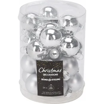 Vánoční dekorace Vánoční Koule hladká vánoční koule 2,5 cm 24 ks