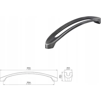 Nábytkové kování Nábytková úchytka SIRO 2374-180ZN75 , efekt kartáčovaného železa