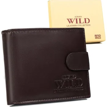 Peněženka Always Wild Hnědá pánská kožená peněženka s přezkou
