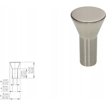 Nábytková úchytka SIRO 1581-16ZN21, vzhled nerezové oceli