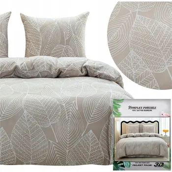 Povlečení Povlečení 160x200 3dílná sada povlečení 70x80 saténové Maria listy