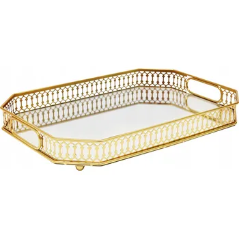 Zlatý obdélníkový tác nerezová ocel