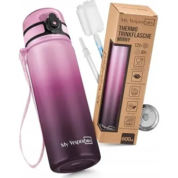 Termoska VESPERBOX Termoska z nerezové oceli pro děti 600 ml Růžová, bez BPA