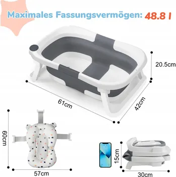 koupací vanička DEANIC Skládací vanička Pro Miminka 0-12 měsíců, přenosná