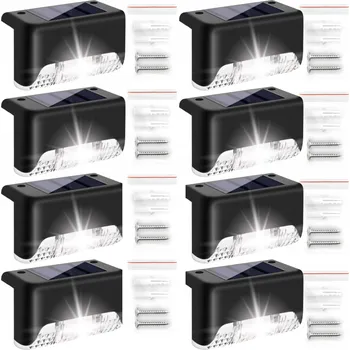 Venkovní osvětlení SOLÁRNÍ ZAHRADNÍ SCHODIŠŤOVÉ LED SVĚTLA NA TERASU 8KS SE SENZOREM SOUMRAKU