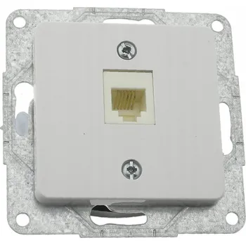 Elektrická zásuvka MECHANISM ZÁSUVKY PT 1x RJ12 TELEFONNÍ BÍLÝ S KRYTKOU IP20 1 Ks. HAGER