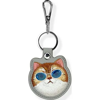Pouzdro / přívěsek na klíče na lokátor Nimmy Glasses Cool Cat šedá