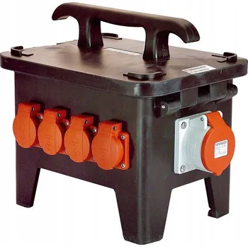 Elektrická zásuvka As Schwabe černý rozdělovač Elektrická Zásuvka rozbočka